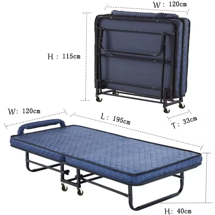 Hotel simple single double portable folding bed china folded bed