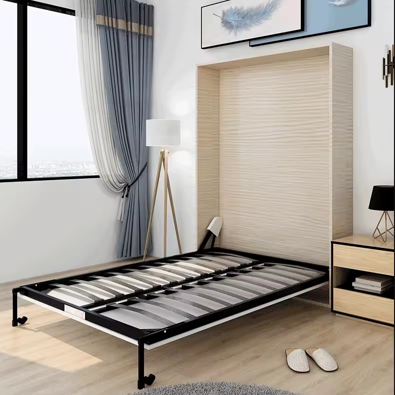 Modern hidden bed wall saving space queen size murphy folding wall beds