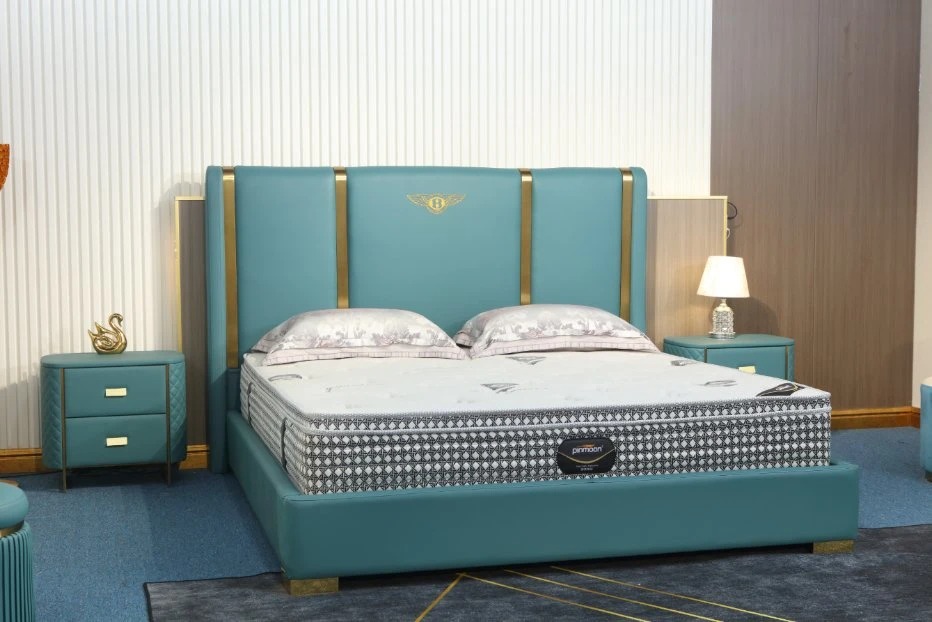 Hotel Bedroom Furniture Set Storage Luxury Double up-Holstered Beds