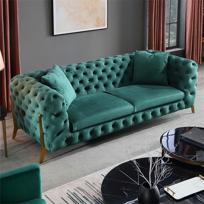 Foshan Furniture Living Room Furniture Italian Tufted Fabric Luxury Sofa