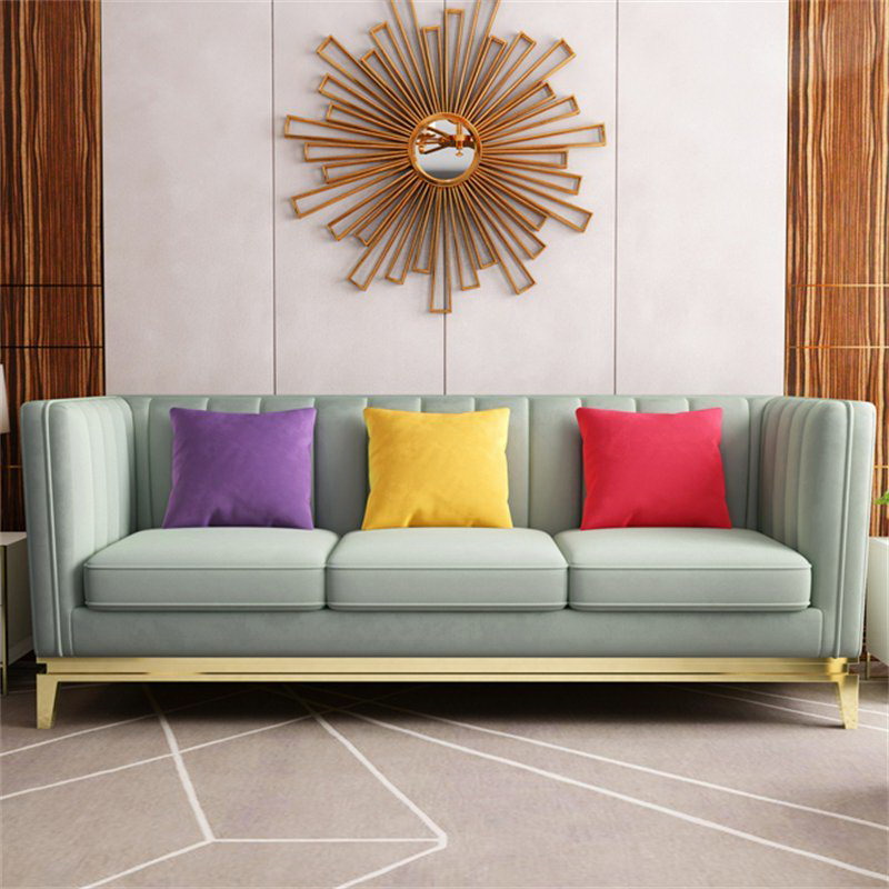 High Quality Luxury Customized Made Gold Steel Fabric Modern Sofa