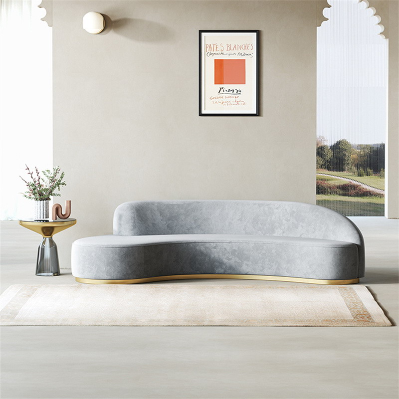 Living Room luxurious cloth art cushion curve sofa