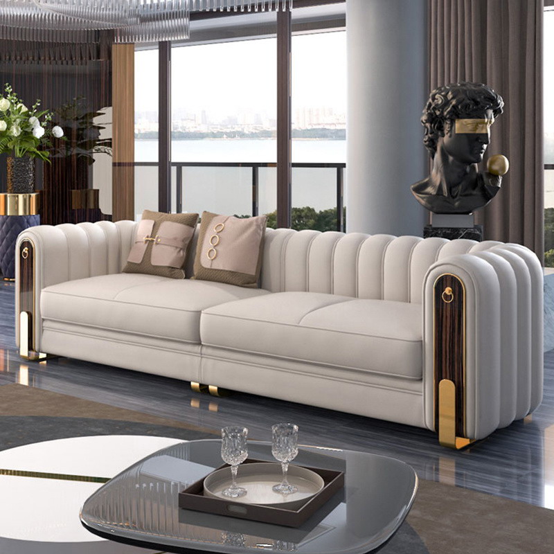 Italian leather combination sofa living room furniture modern i-shaped sofa