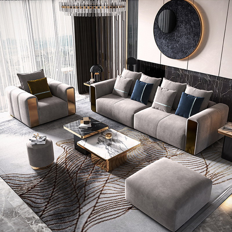 European style design decoration 1+2+3 combination fabric sofa set