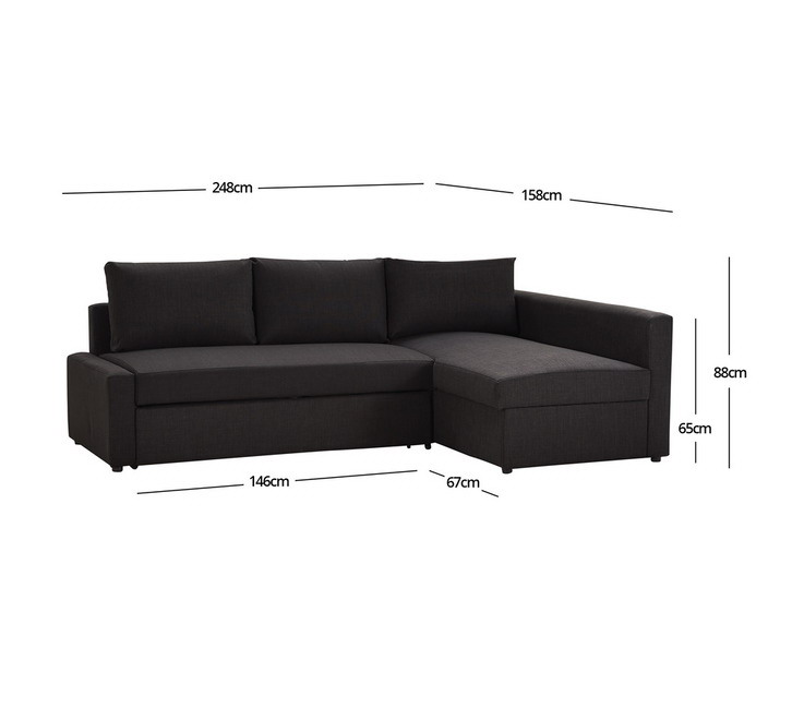 Small 3-seater sofa bed with a noble consort seat