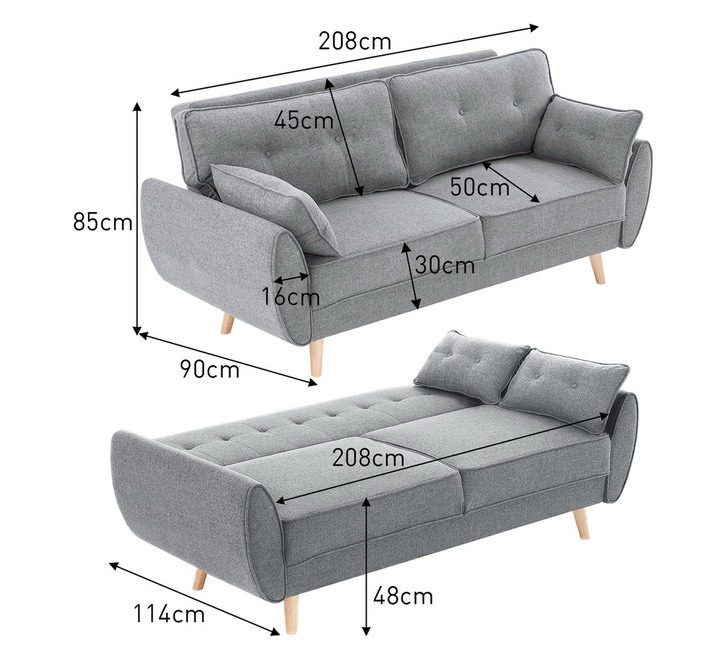 Hotel and homestay furniture, small fabric sofa bed