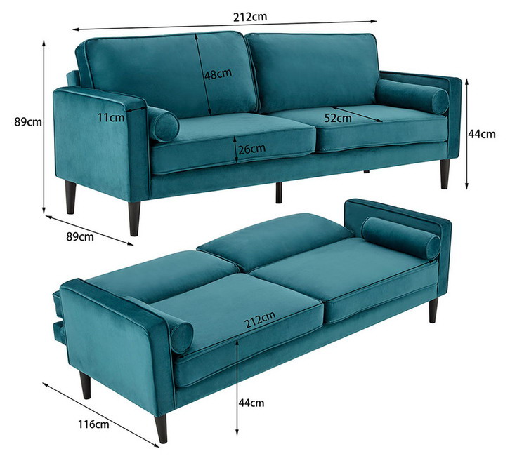 Minimally designed leisure homestay dormitory with a three seater sofa bed